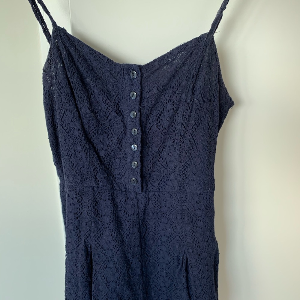 Navy Lace Romper